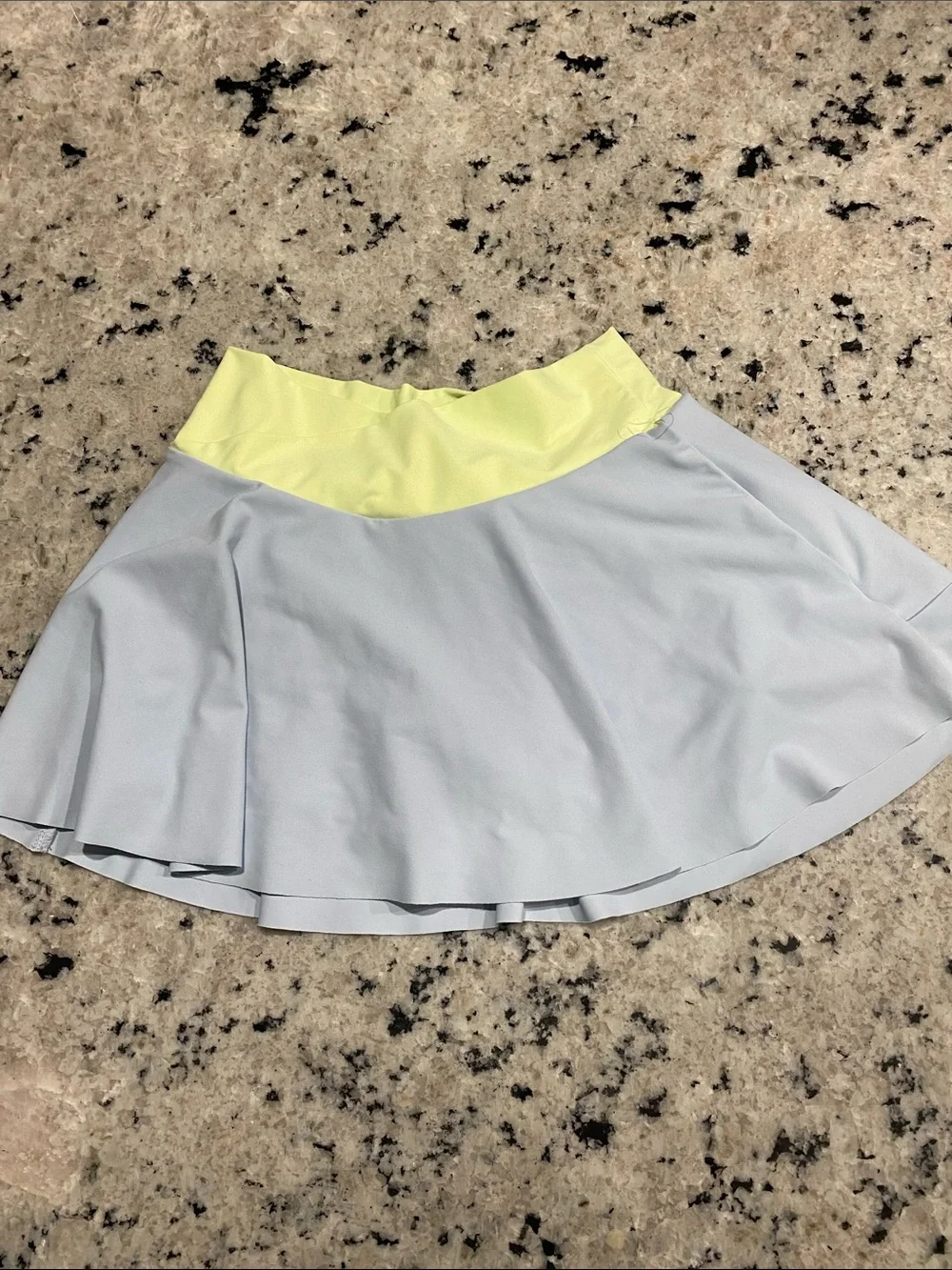 Youth size 10/12 Old Navy Active Girls Light Blue Skort with Yellow Waistband